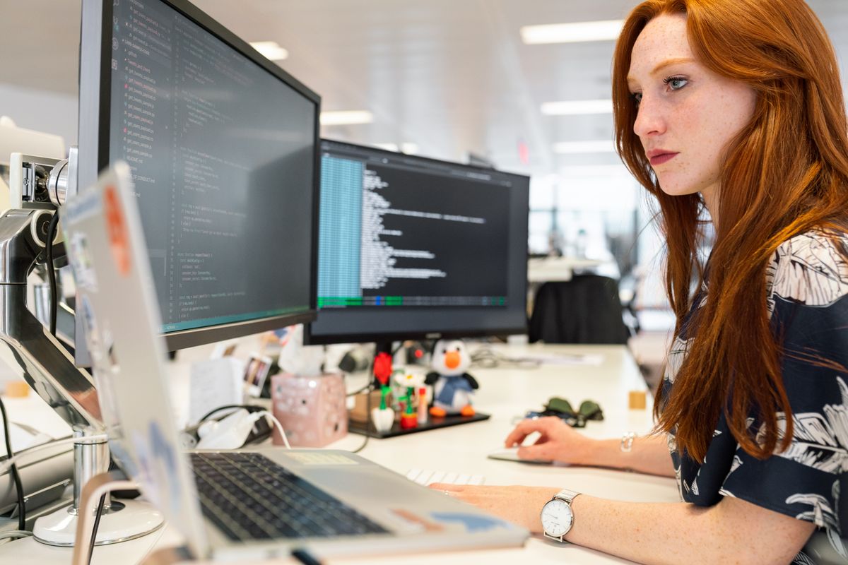 Person building a website