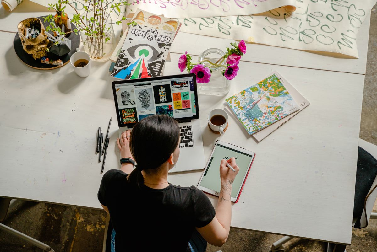Bespoke website design workspace
